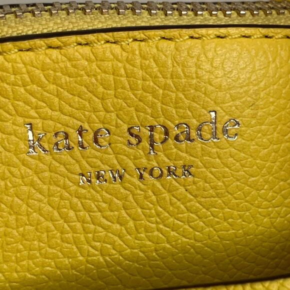 Kate Spade Yellow Pebbed Leather Satchel Crossbody Bag Medium - Picture 2 of 13